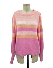 Lilly Pulitzer Ritza Striped Sweater In Lilac Pink Stripe Size Large