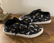 Dog Print Black Tennis Shoes Size 5