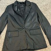 Black leather blazer