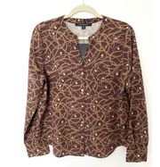 NWT Marc New York Cinnamon Gold Long Sleeve Top Blouse Sz M