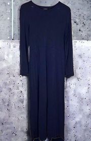 Liz Claiborne Liz Sport Maxi Dress Navy Blue Size Large Brand New Condition