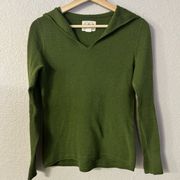 Title Nine Wool Pull Over Sweatshirt Hoodie Ribbed Green size small