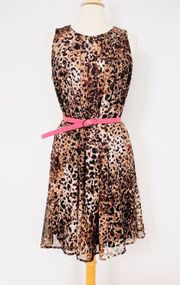 Emma & Michele Animal Print Cocktail/Party /Work/Office/Career Dress L Large EUC