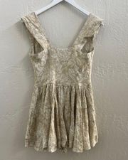 EUC Vanessa Mooney Antique Floral Printed Elisabeth Romper Dress