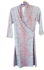 J. MCLAUGHLIN Catalina Cloth XS Leopard Surplice Mini Dress Faux Wrap Stretchy