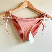 NEW Becca Color Code Side Tie Bikini‎ Bottoms Nude Cream Swim Womens Size M