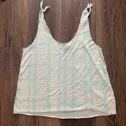 Ecoté blue & white tank top size small. 