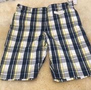 Jones New York black and yellow plaid shorts size 10