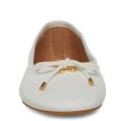 Size 9 Blossoms White Leather Ballet Flat