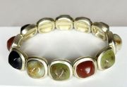 Fossil Women’s Bracelet Elastic Band Gemstones Gold Plate