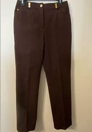 Women's St. John Sport Essentials by Marie Gray Brown Stretch Slacks Pants Sz 4