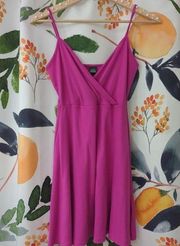 New  mini fuchsia ribbed skater dress size Medium