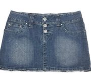 Hydraulic Jean Mini Skirt SZ 5/6 light Wash denim Bling embellishments