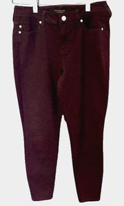 LIVERPOOL Jeans Womens 6 Mid Rise Ankle Burgundy Stretchy
