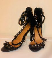 Black Rhinestone Shoes Size 8