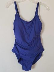 Calvin Klein One Piece Swimsuit Scoop Neck & Back Front Gathering Size 8