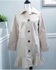 Kate Spade Khaki Tan Trench Coat Size Small