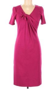 Armani Collezioni pink twist neck sheath dress