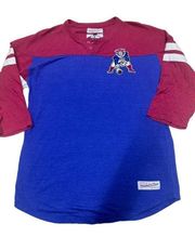 Throwback Patriots t shirt 3/4 sleeves