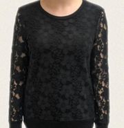 Adrianna Papell floral lace sweatshirt size xl