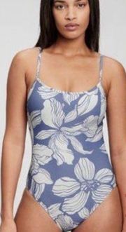 NWT Gap One Piece Swimsuit Size S Blue White Floral