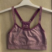 Reebok lilac and purple lined sports bra w adjustable satin tank straps S