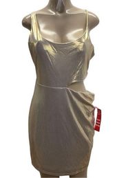 Crystal Doll Gold Metallic Cut Out Style Dress Size Xtra Large  New With Tags