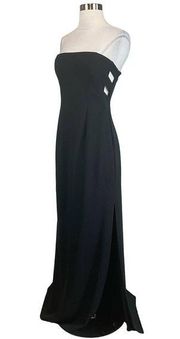 Women's Formal Dress by  Size 8 Black Crepe Strapless Cutout Evening Gown