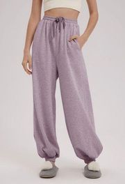 NAP Loungewear Ballon Cotton Sweatpants Back Pocket Purple Dove XXL Pants Only