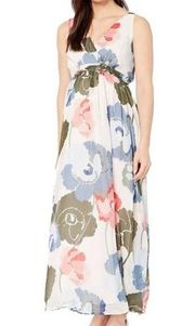 Floral V-Neck Maxi Dress Size M NWT