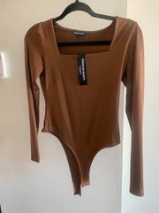 New York Brown Long sleeve Body Suit