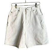 Vintage High Sierra High Rise Jean Shorts Women's 10 White Bermuda 90's