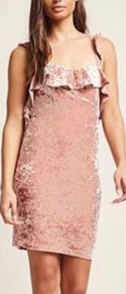 Crushed Velvet Blush Pink Dress Size L