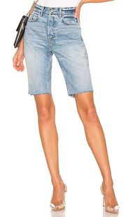 Revolve Beverly Denim Bermuda Shorts In One For The Road Wash Size 24