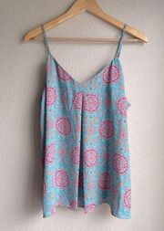 Cynthia Rowley Boho Print Tank Top Size L