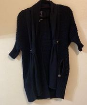 Guess Jeans Long Black Cardigan Elbow Sleeve XS