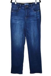 Democracy "Ab"solution Jeans Womens 10 Dark Blue Stretchy Denim Straight Pockets