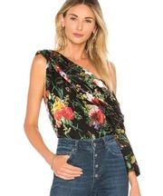 NWT Alice + Olivia Serita Drape Top Floral Blooming Bouquet Blouse Size XS