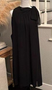 Knee Length Halter Black Shift Dress Size 26