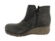 Dansko Caley Gray Suede Leather Wedge Bootie Size 36 5.5 6