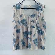 Como Vintage floral blouse size large