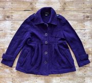 Sandro Purple Wool Peacoat