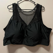 Torrid Womens 6X Black Mesh‎ High Neck Bikini Top