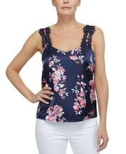 NWT Laundry by Shelli Segal Floral-Print Lace-Trim Sleeveless Top Small