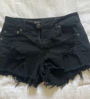 American Eagle Black  High Rise Festival Jean Shorts