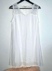 INDIGO ROSE Summer dress white with sheer lace top lined