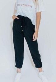 Kittenish Wednesday Drawstring Jogger Pant Black Small