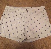 Uniqlo sailboat print tan chino shorts size 6