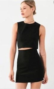 Boutique Lucca Couture Black Cut Out Back Full Zip Mini Dress M