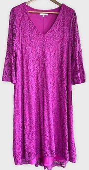 NWT Studio One New York Purple Lace Dress Size 14w